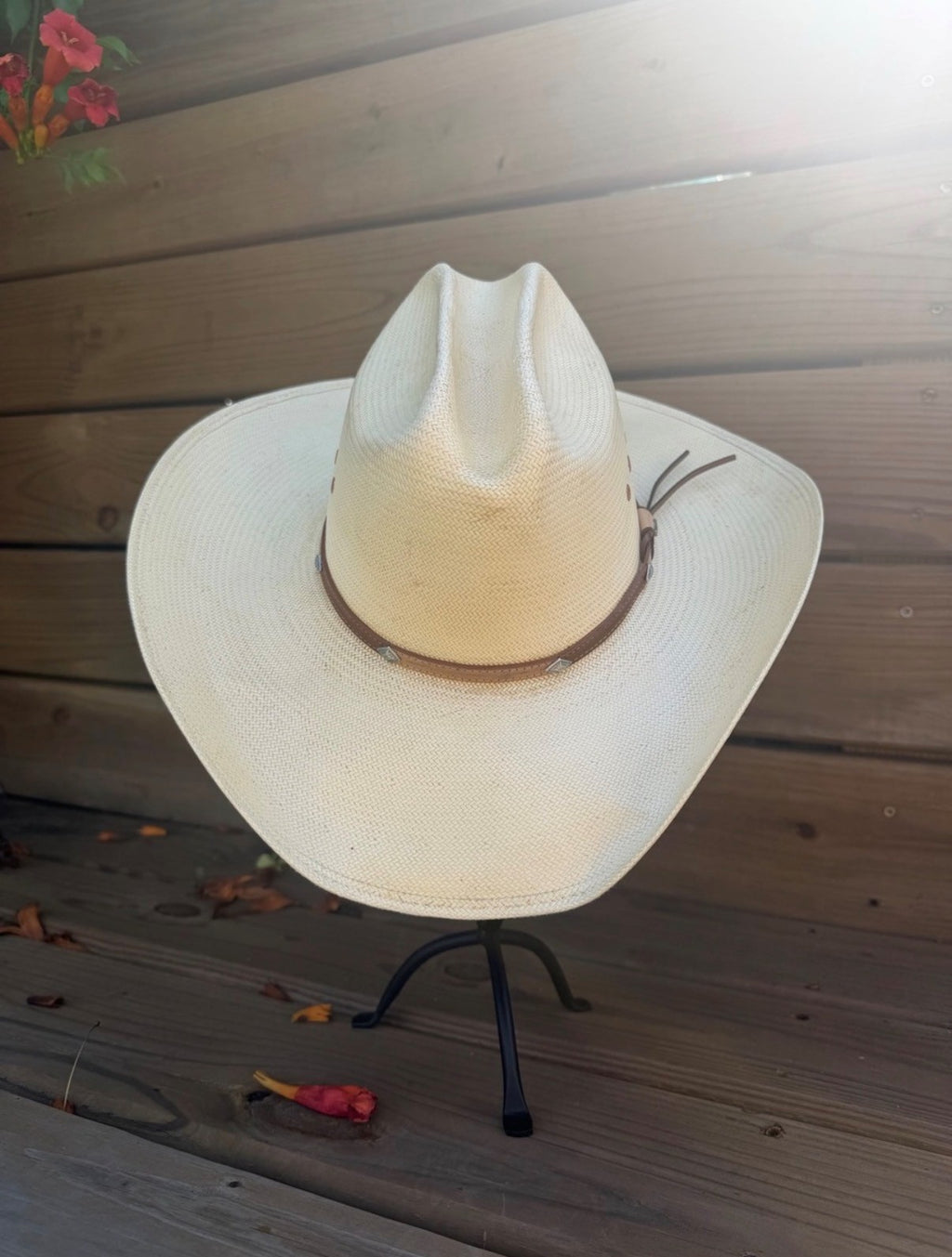 Vintage Stetson 10X Shantung Panama Straw Cowboy Hat