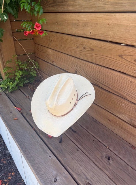 Vintage Stetson 10X Shantung Panama Straw Cowboy Hat